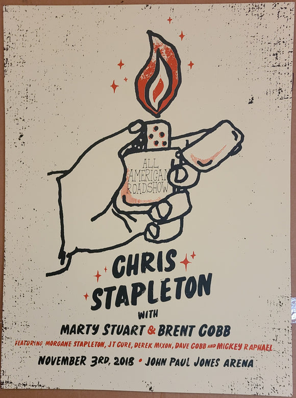Chris Stapleton Poster, John Paul Jones Arena, Nov. 3, 2018