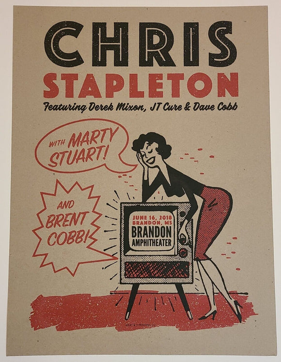 Chris Stapleton Poster June 16th 2018 Brandon, MS