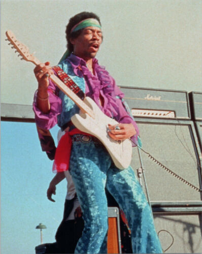 Hendrix Playing Guitar on Stage 8x10 Photo