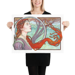 Fiery Beauty Art Nouveau Poster 24" x 18"