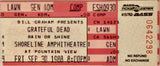 Grateful Dead Ticket Stub Shoreline amphitheater Friday Sept. 30,1988