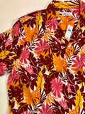 Hawaiian Orange Print Gap button down shirt short sleeve New