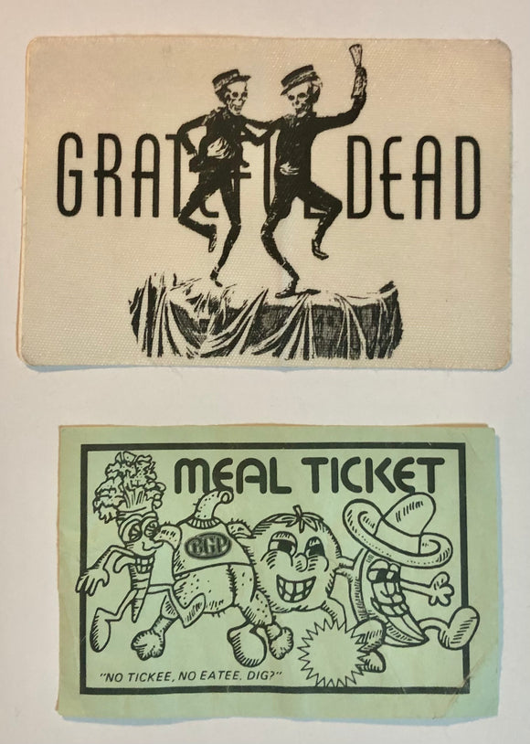 Vintage Grateful Dead Skeleton Backstage Guest Pass Rare and Meal Ticket
