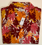Hawaiian Orange Print Gap button down shirt short sleeve New